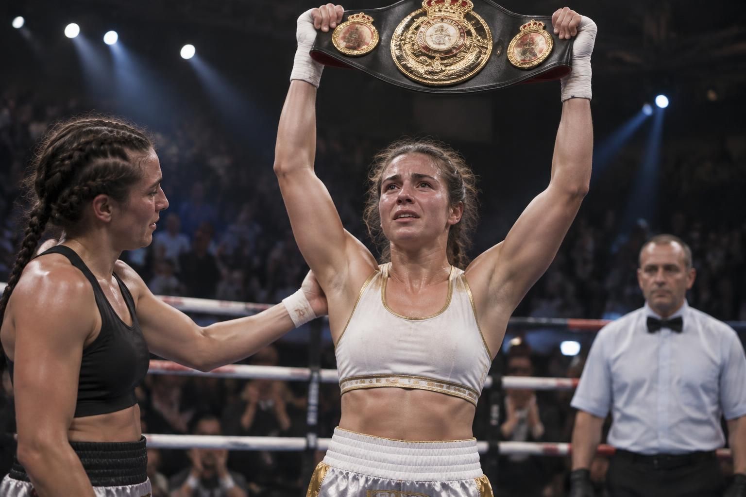 au terme d’une belle guerre sur le ring, isis logerie conserve sa ceinture nationale de boxe après un combat intense.