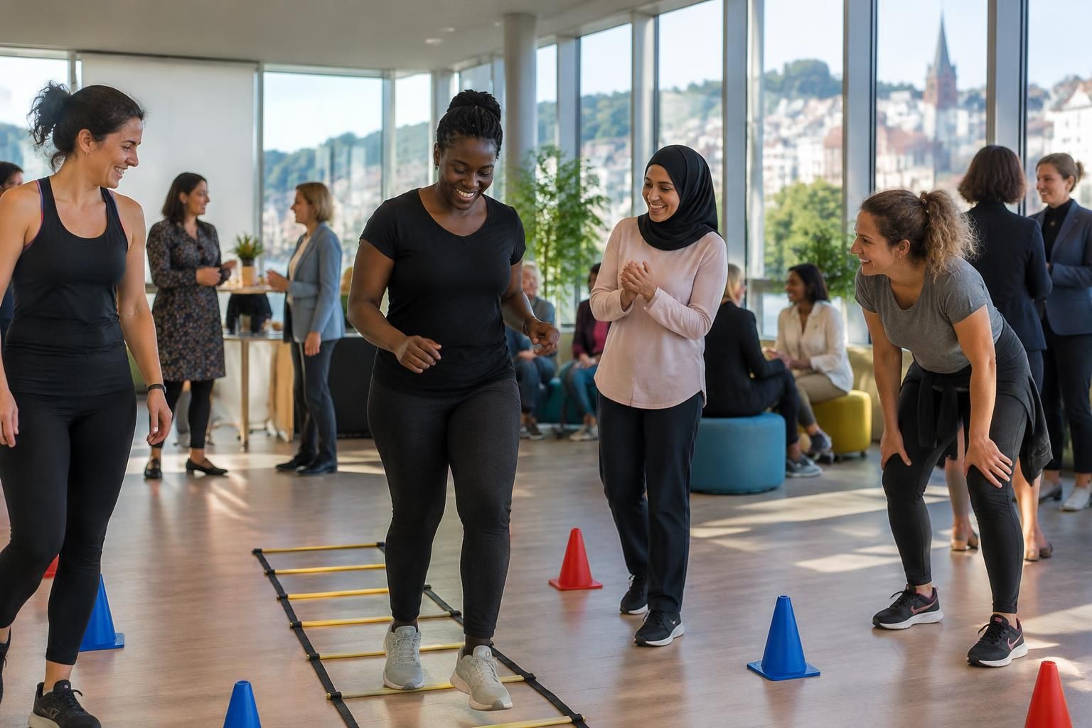 à morlaix, un job dating 100 % féminin mise sur le sport pour faire bouger les candidates et créer des liens avec les recruteurs.