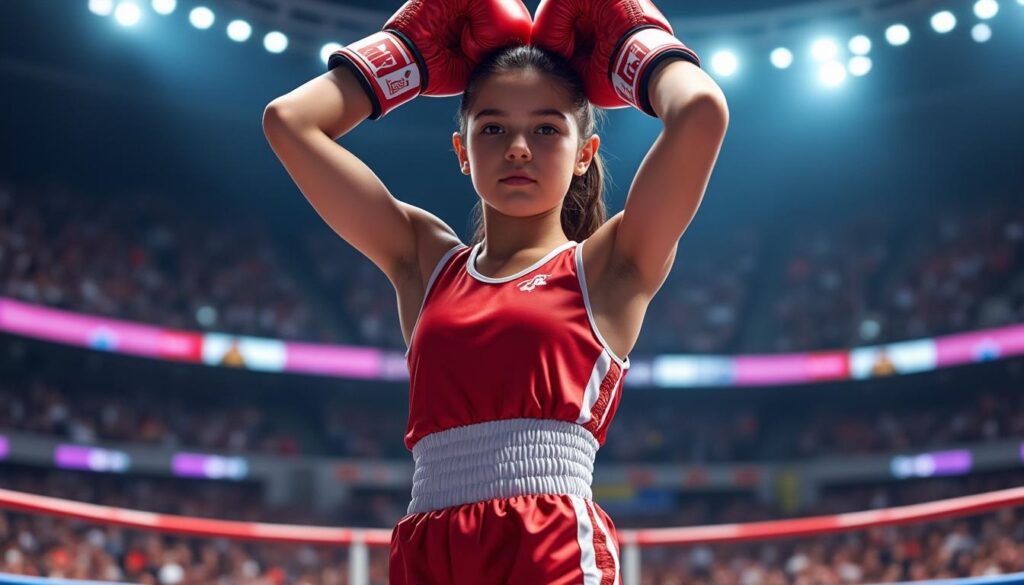à seulement 12 ans, inès saadi de bellengreville devient championne du monde au boxing fight club, une prodige prometteuse de la boxe française.