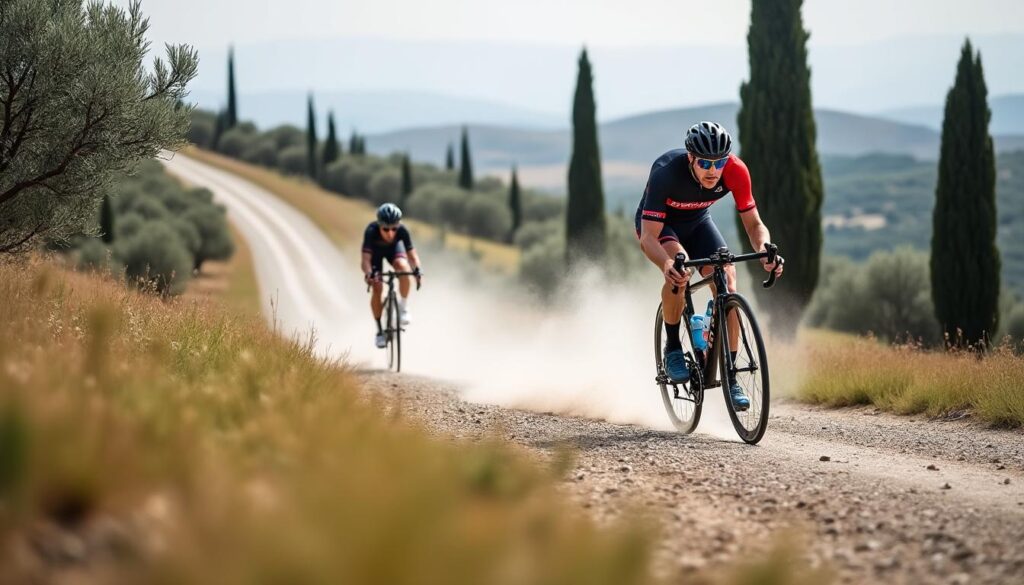 revivez la course strade bianche avec paul seixas, magnifique deuxième derrière un tadej pogacar impressionnant et dominant sur les routes blanches.