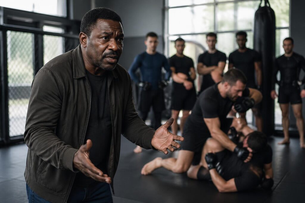 baba diagne critique la méthode d'entraînement du coach de mma diffusée en vidéo, affirmant qu'elle ne correspond pas à la pédagogie attendue.