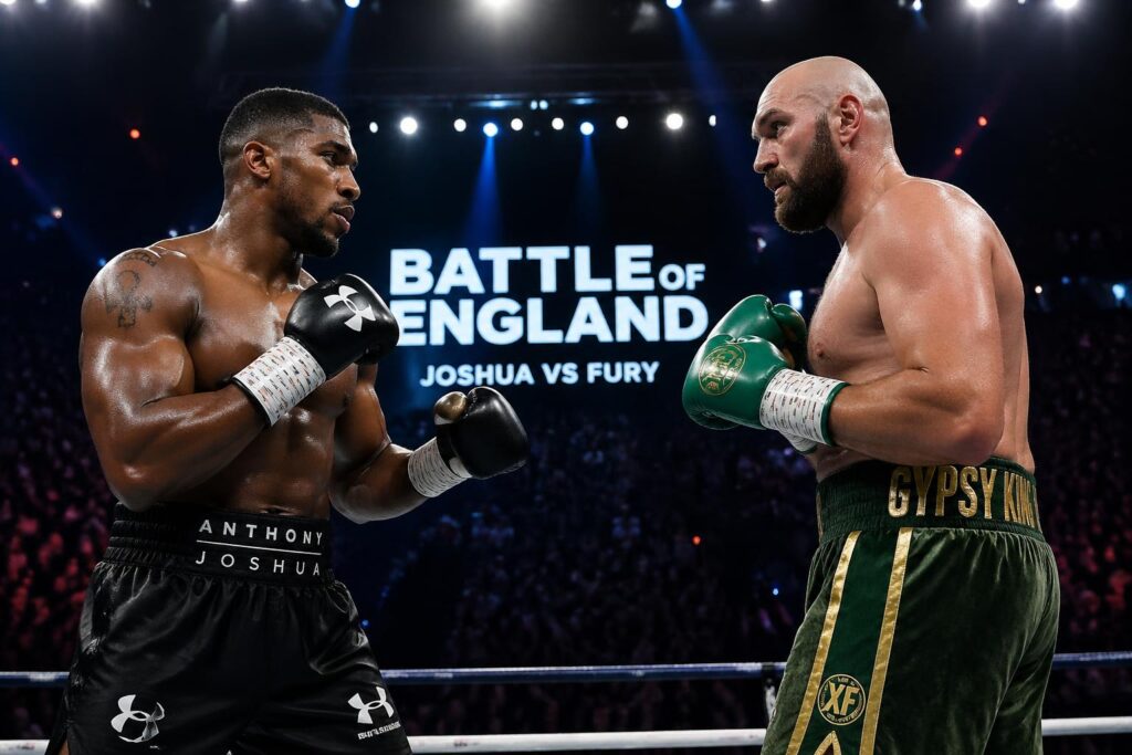 anthony joshua et tyson fury se préparent pour une confrontation historique en angleterre à la fin de l'année, promettant une « bataille d'angleterre » intense et mémorable dans le monde de la boxe.