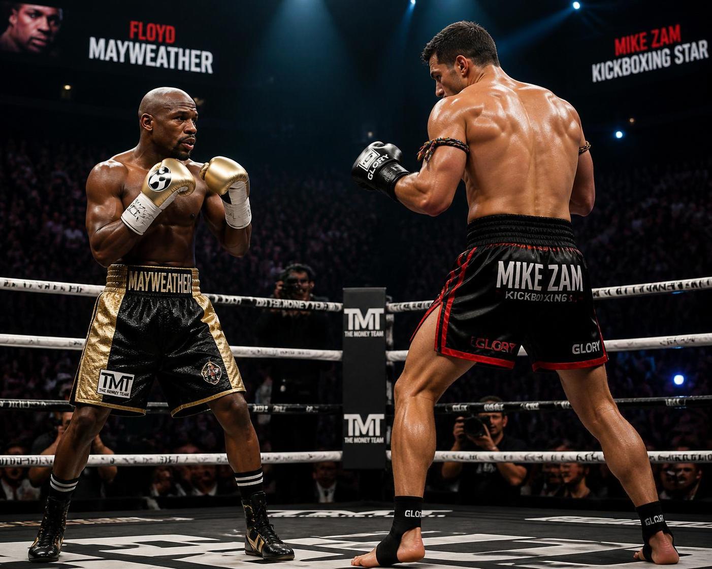 découvrez le défi de floyd mayweather, ancien champion du monde de boxe, face à la star grecque du kick-boxing mike zam. un combat inédit à ne pas manquer!