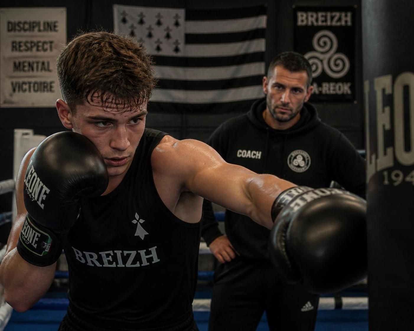 izaya gaucher du morbihan s'impose brillamment à argenteuil en battant un médaillé de bronze lors d'un combat de boxe intense.