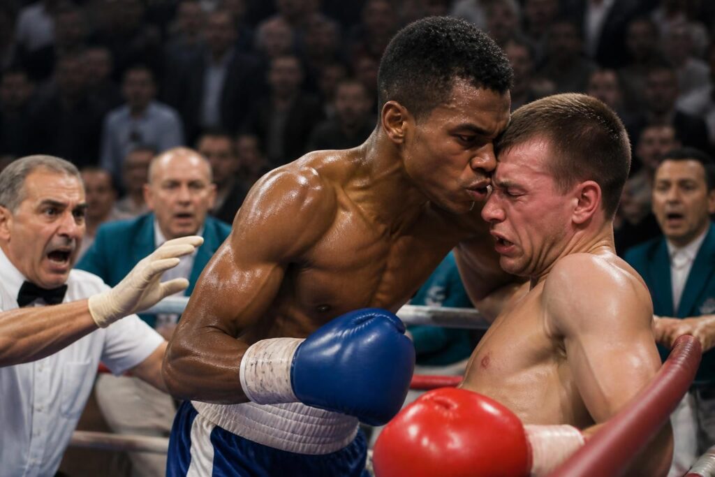 découvrez l'incident controversé aux jeux où le petit-fils du dictateur amin dada a été disqualifié pour un coup de tête en boxe, suscitant de vives réactions.