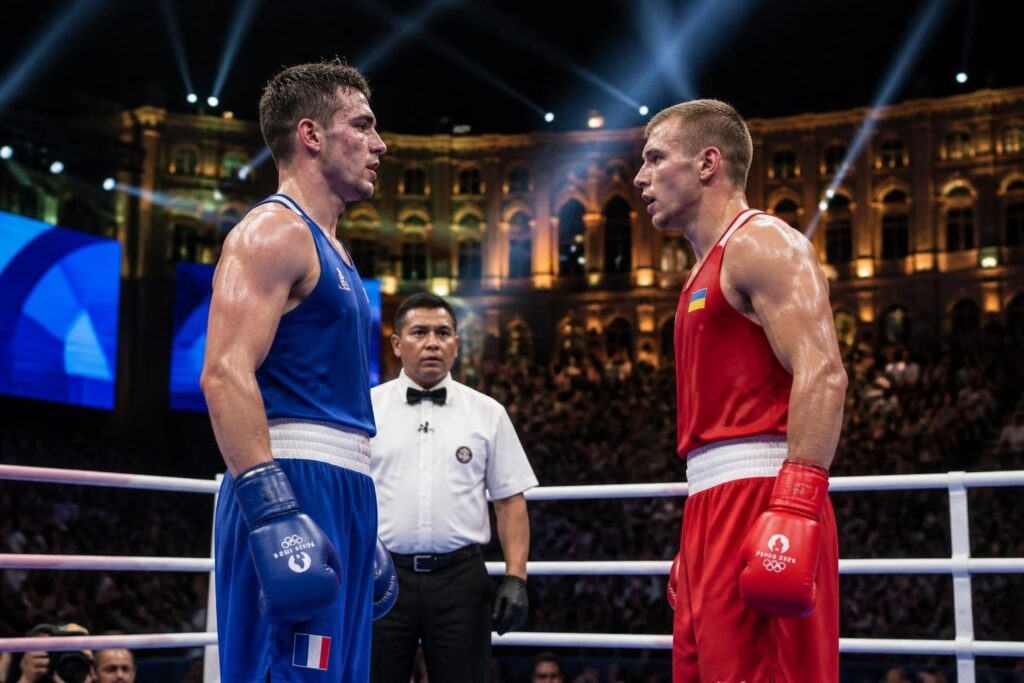 malgré sa défaite face au champion olympique khyzhniak en arabie, lenny patrach fait preuve de courage et sort la tête haute lors de ce combat intense de boxe.