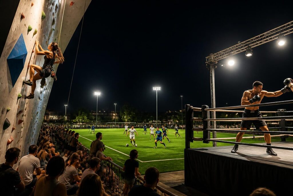 découvrez le grand retour des nocturnes d’aix au complexe maurice-david avec des activités gratuites d'escalade, football et boxe pour tous les âges et niveaux.
