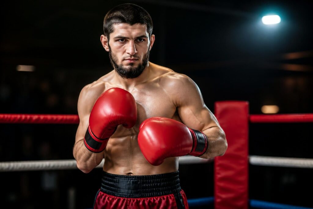 islam makhachev se déclare prêt à relever tout défi en boxe, affirmant sa disponibilité à tout moment pour un combat intense.