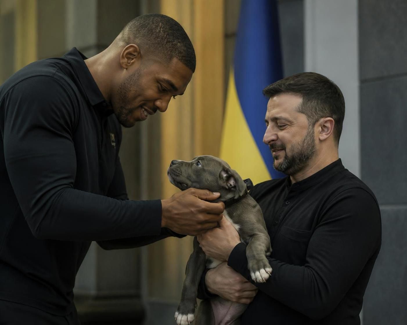 découvrez le moment touchant où volodymyr zelensky offre un accueil chaleureux à un chiot, un cadeau spécial de l'ancien champion, témoignant d'un geste tendre et unique.
