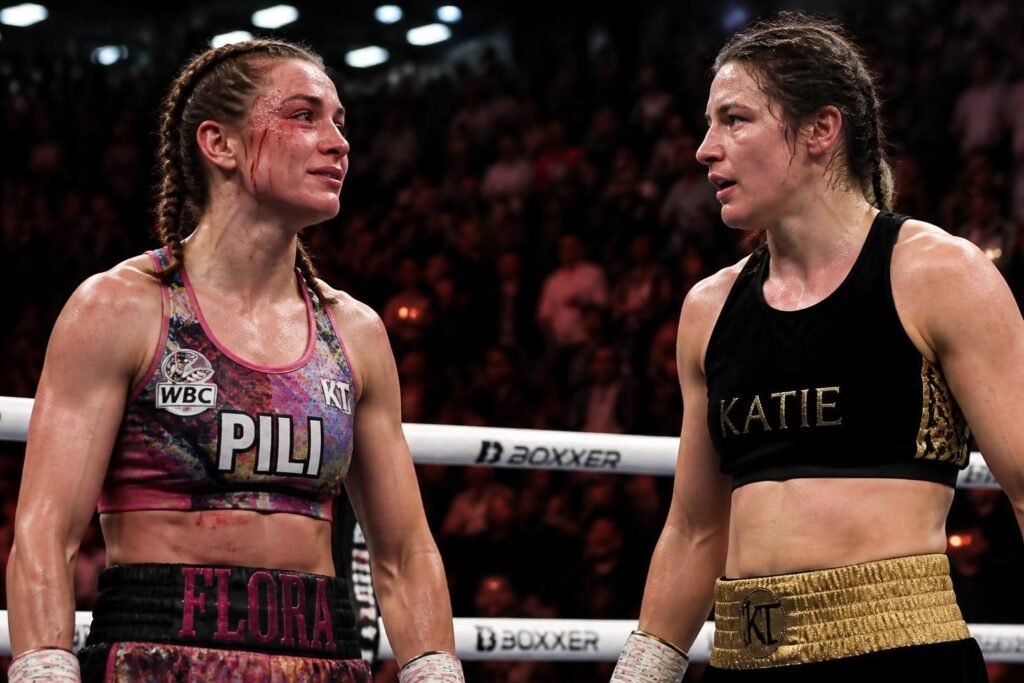 découvrez le combat émouvant de flora pili à dublin, où entre larmes et fierté, elle défie la légende katie taylor et met à l'épreuve son invincibilité.