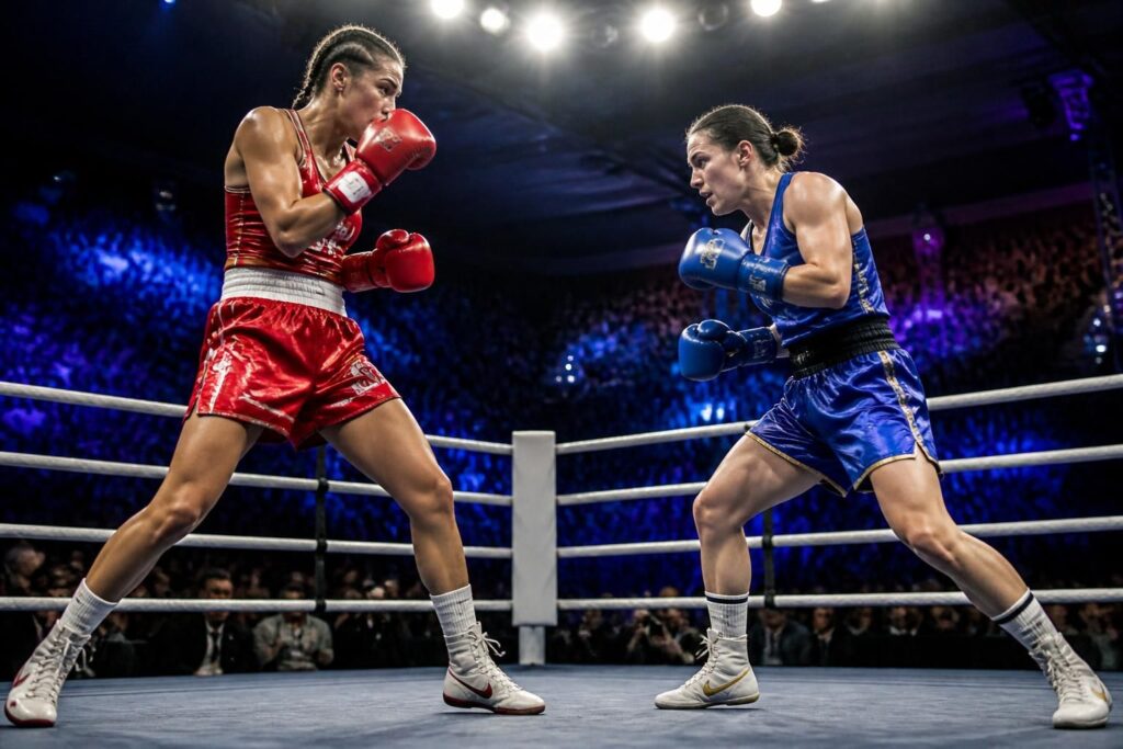 suivez en direct le combat passionnant entre flora pili et katie taylor à dublin. ne manquez pas ce duel intense de boxe qui promet action et suspense.
