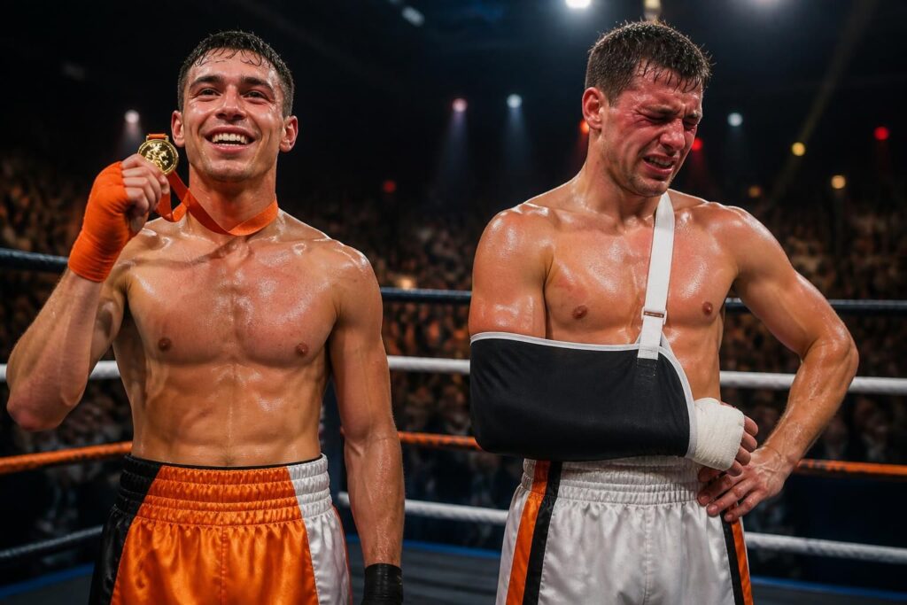 revivez une journée intense pour les lyonnais à la boxe : tadah décroche une médaille tandis que cesar se bat courageusement malgré une fracture.